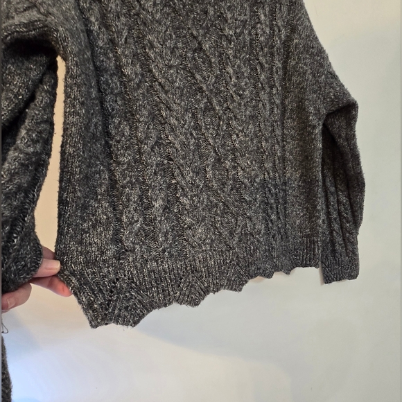 Lucky Brand Charcoal Cable Knit Slouchy Sweater. Excellent Condition. - Picture 6 of 8